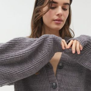 UO Deeply Piper Slouchy Balloon Sleeve Cardigan
